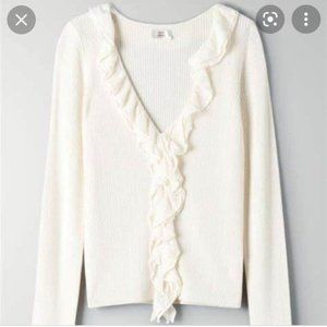 Little Moon Sassy Sweater Cardigan with Ruffles